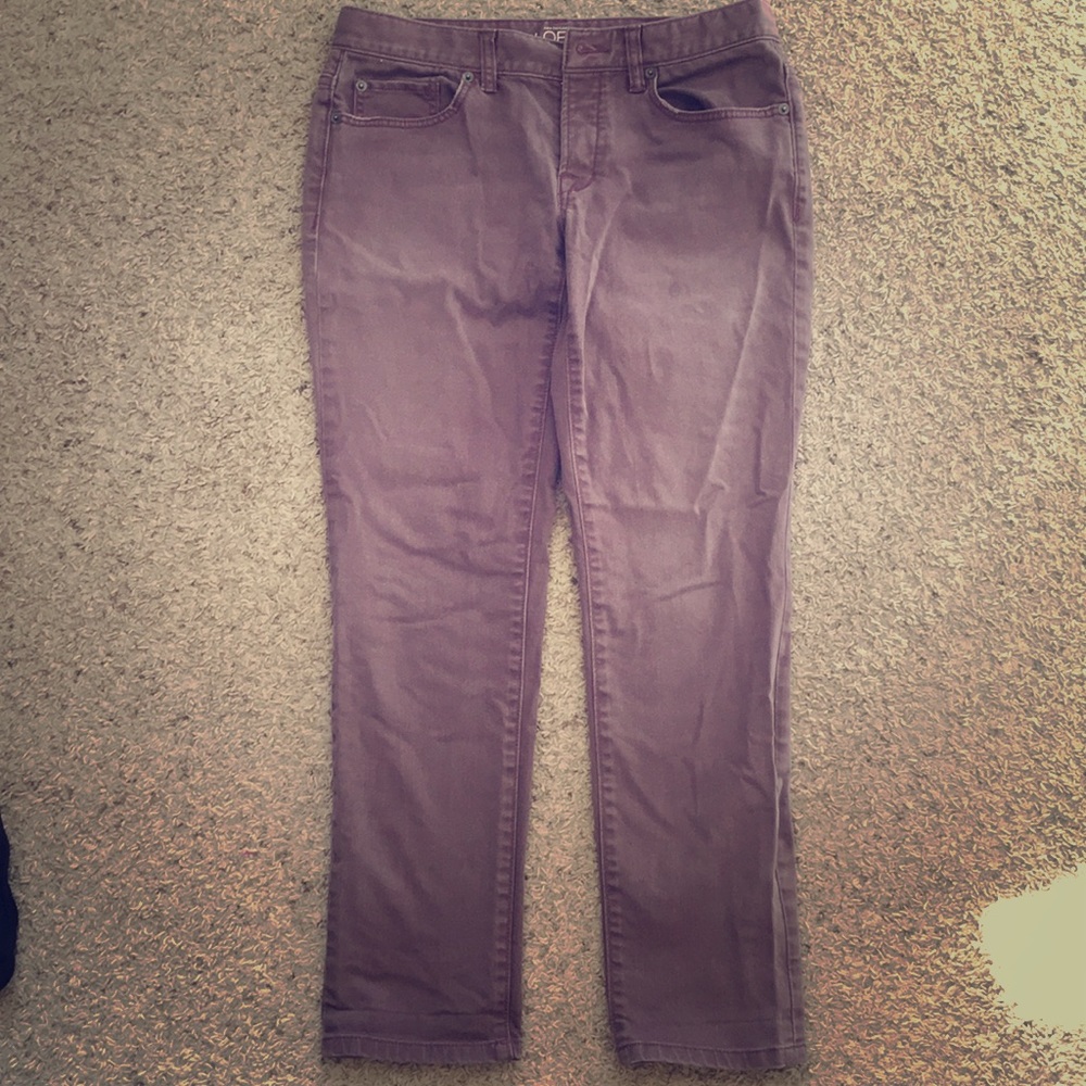 LOFT slim boyfriend dusty purple jeans